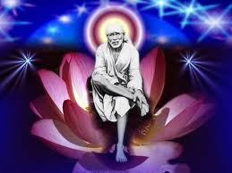 saibaba sitting in lotus flower