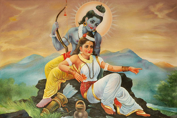 lord rama sita paint images