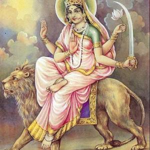 goddess picture of Mata Katyayani devi in sixth day of navaratri