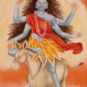 image of hindu goddess kalaratri devi 7 th form of durga devi